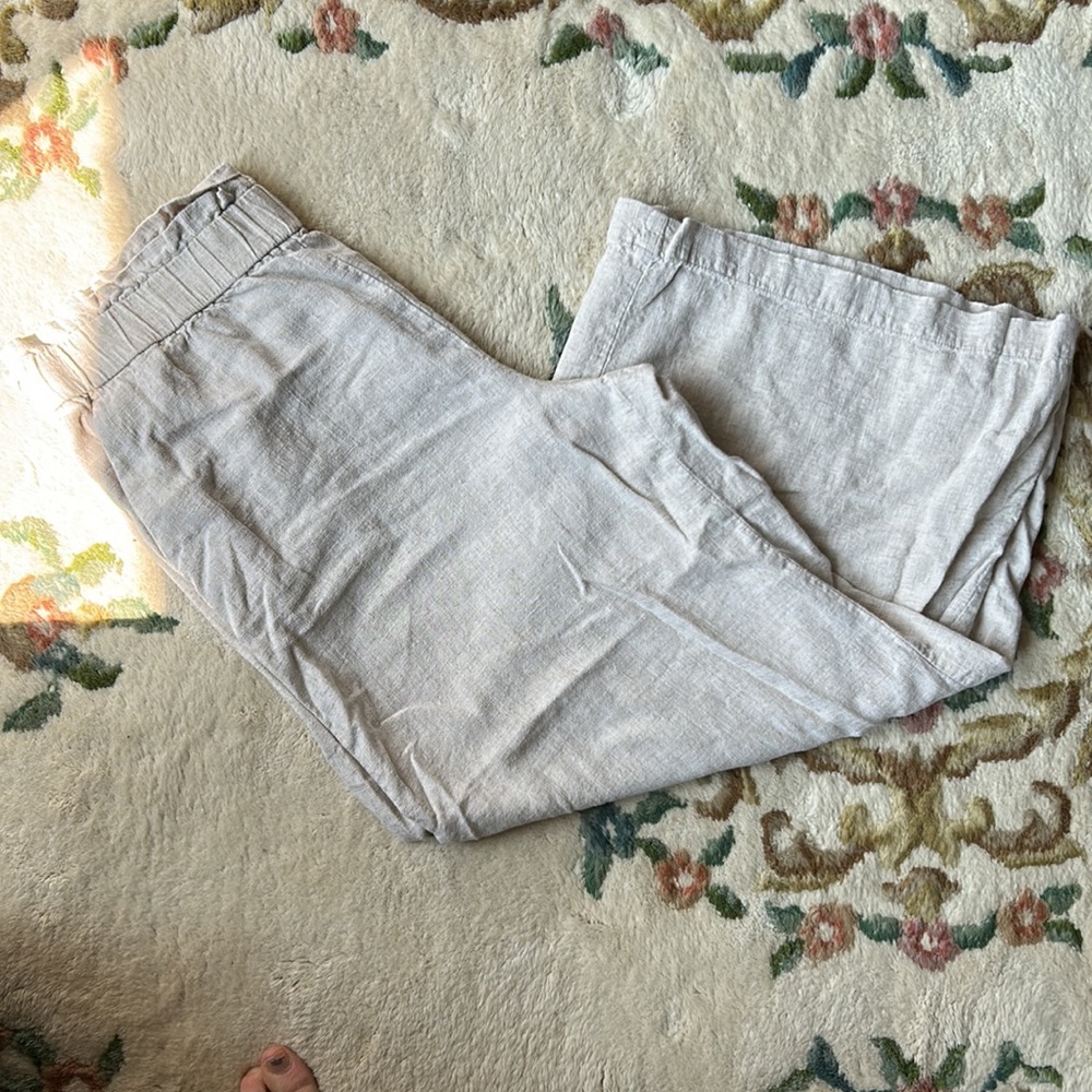 Wide leg linen pants with pocket